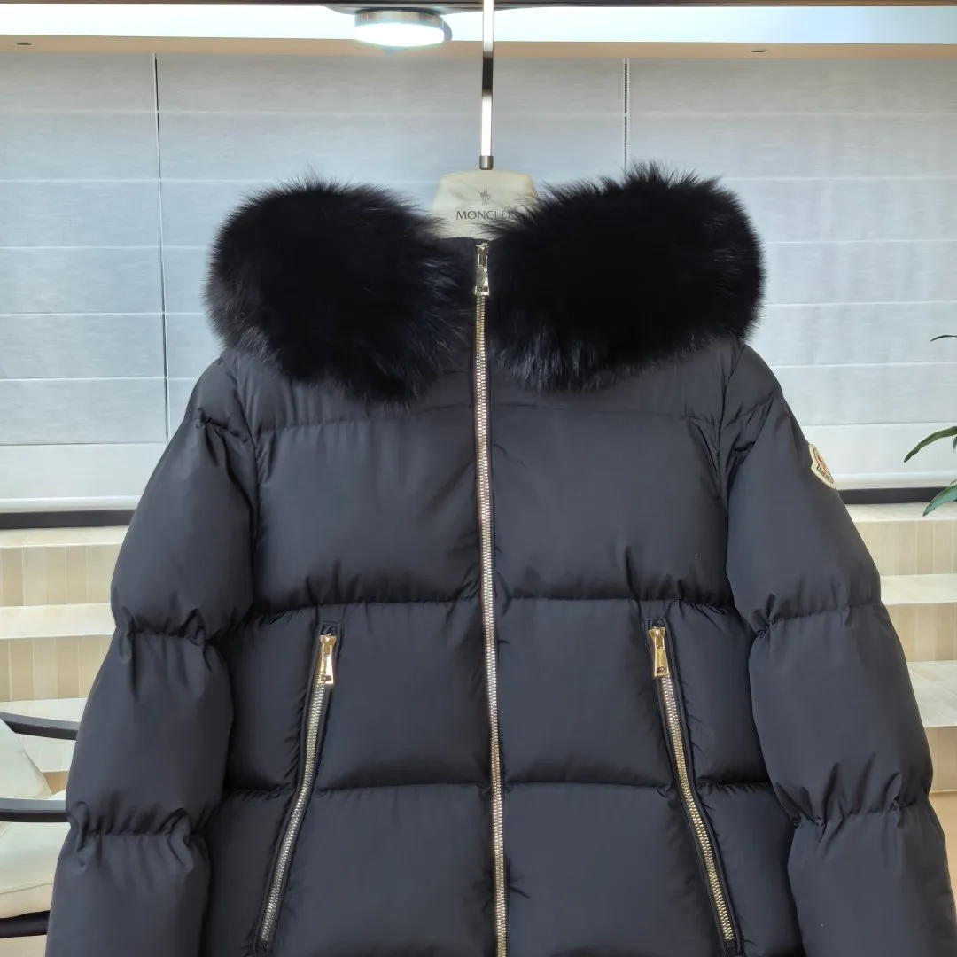 【Original Authentic 】 #Moncer｜ SS 26 Laichefur Hooded Shearling-Trimmed Short Down Jacket A #T 76# Size: 0# 1# 2# 3# Colorway: Black/Black Beige/Beige